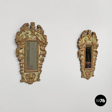 Load image into Gallery viewer, Mirrors in golden and light green wood, 1900s
