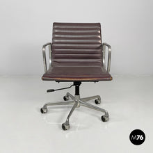 Load image into Gallery viewer, Dark grey leather office chair by Charles and Ray Eames for ICF, 1970s
