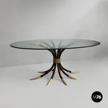 Carica l'immagine nel visualizzatore di Gallery, Dining table in bamboo and glass , 1980s
