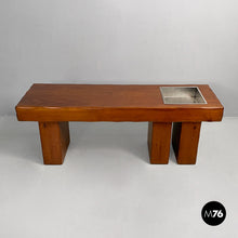 Carica l'immagine nel visualizzatore di Gallery, Wooden bench with flower box, 1970s
