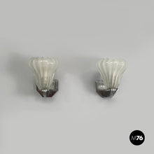 画像をギャラリービューアに読み込む, Wall lamps in glass and metal, 1930s
