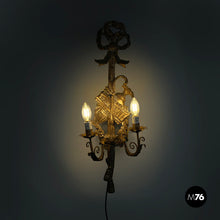 Load image into Gallery viewer, Wall lamps in gilded wood, 1800s
