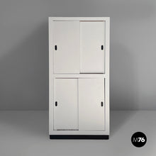 Charger l'image dans la galerie, Wardrobe in light grey and black wood, 1960s
