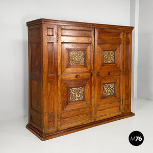 Wooden wardrobe with decorated doors, 1800s