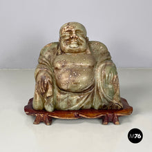 Charger l&#39;image dans la galerie, Buddha sculpture in jade and wood, 1950s
