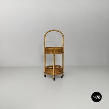 Charger l'image dans la galerie, Bamboo and rattan serving trolley, 1960s
