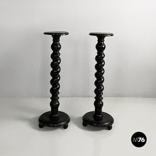 Load image into Gallery viewer, Pedestals in black wood, 1930s
