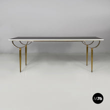将图片加载到图库查看器，Console in wood and brass, 1980s

