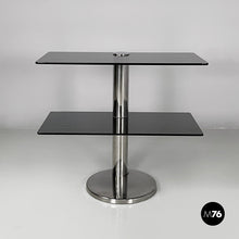 Carica l&#39;immagine nel visualizzatore di Gallery, Console in smoked glass and steel, 1980s
