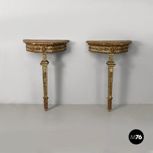 Load image into Gallery viewer, Consoles in green and yellow wood, 1700s
