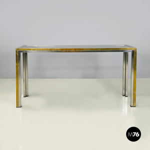 Console in glass, brass and steel by Nanda Vigo, 1970s