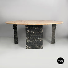 Load image into Gallery viewer, Wall console in black and pink marble, 1980s
