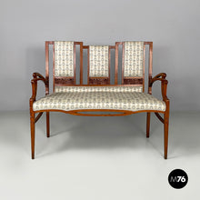 Load image into Gallery viewer, Bench in fabric and wood, 1930s
