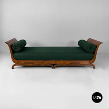 Carica l&#39;immagine nel visualizzatore di Gallery, Daybed in green fabric and wood, 1940s
