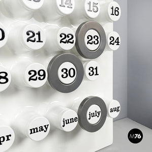 Silver gray rings for the perpetual wall calendar by Ring A Date, 2020s