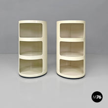 Charger l&#39;image dans la galerie, White plastic bedside tables Componibili by Anna Castelli Ferrieri for Kartell, 1970s
