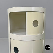 画像をギャラリービューアに読み込む, White plastic bedside tables Componibili by Anna Castelli Ferrieri for Kartell, 1970s
