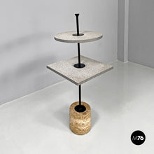 Load image into Gallery viewer, Two tops coffee table with travertine base, 1980s
