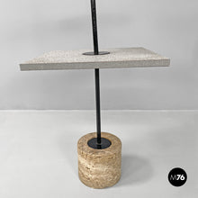 Load image into Gallery viewer, Two tops coffee table with travertine base, 1980s
