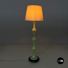 Load image into Gallery viewer, Floor lamp in fabric and green opaline glass, 1930s
