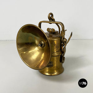 Miner's lantern in bass, late 1800s-early 1900s