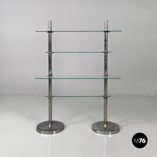 Load image into Gallery viewer, Bookcase in metal and glass, 1980s
