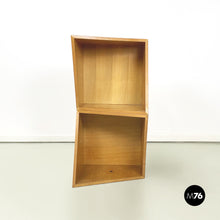 Load image into Gallery viewer, Asymmetric bookcase in light wood, 1980s
