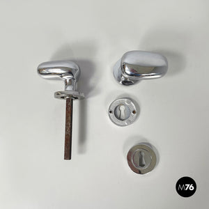 Chromed metal handles and locks by Luigi Caccia Dominioni for Azucena, 1960s