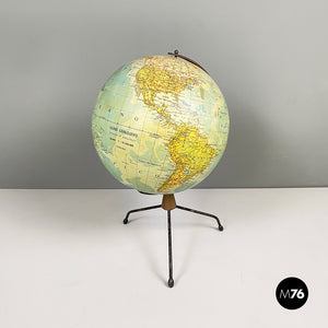 Table globe in metal, 1960s