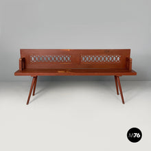 画像をギャラリービューアに読み込む, Bench in red wood, 1930s
