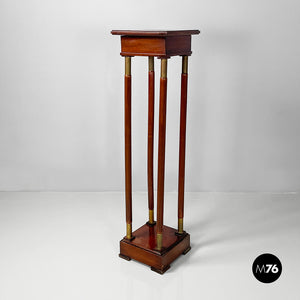 Pedestal in wood and brass, mid 1800s