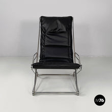 Load image into Gallery viewer, Armchair in faux leather and steel, 1970s
