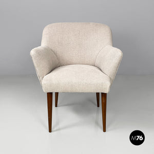 Armchairs in fabric and wood, 1940s