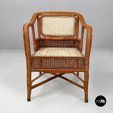 Load image into Gallery viewer, Armchairs in rattan and straw, 1960s
