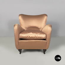将图片加载到图库查看器，Armchairs in pink and beige silk, 1940s
