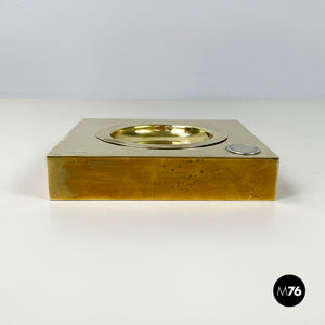 Square ashtray in brass, 1960s