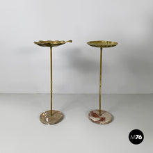 将图片加载到图库查看器，Ashtrays in brass and marble, 1950s
