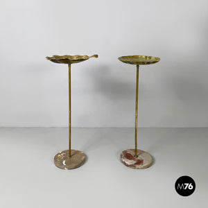 Ashtrays in brass and marble, 1950s