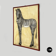 Load image into Gallery viewer, Painting of a zebra by Etiennette Johan, 1930s
