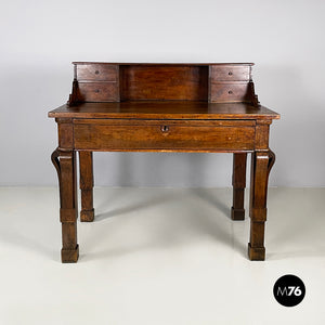 Desk in walnut wood, mid 1800s