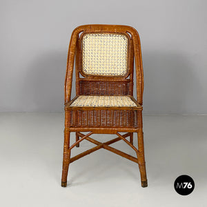 Chairs in rattan and straw, 1960s