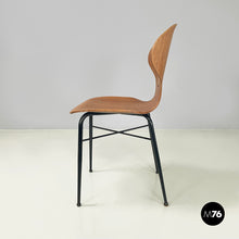 Carica l&#39;immagine nel visualizzatore di Gallery, Chair in wood and black metal, 1960s
