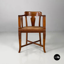 Carica l&#39;immagine nel visualizzatore di Gallery, Tub chair in wood and straw, 1930s
