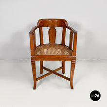 Carica l'immagine nel visualizzatore di Gallery, Tub chair in wood and straw, 1930s
