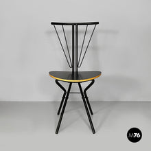画像をギャラリービューアに読み込む, Folding chair in black wood and metal, 1980s
