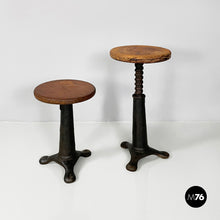 Charger l&#39;image dans la galerie, Stools in wood and cast iron, 1930s
