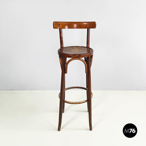 High bar stool in wood, 1900-1950s