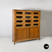 将图片加载到图库查看器，Sideboard with drawers in wood and glass, 1940s
