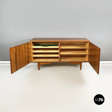 Carica l&#39;immagine nel visualizzatore di Gallery, Wooden sideboard with drawer and shelves, 1960s
