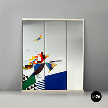 画像をギャラリービューアに読み込む, Floor mirror with geometric decoration, 1980s
